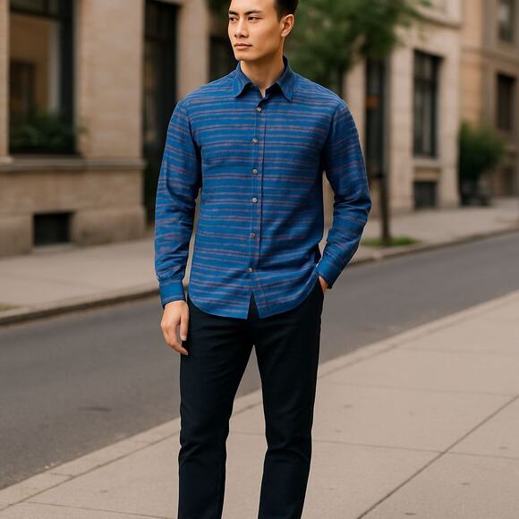 Mens Modern Amusement Button Down Shirt Size M Preowned - Picture 2 of 9